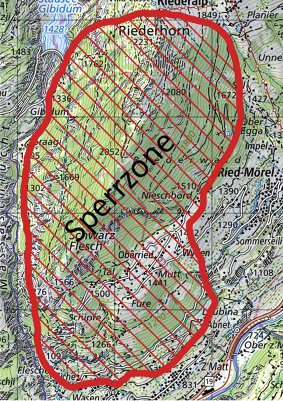Waldbrand Bitsch VS - Löscharbeiten dauern an