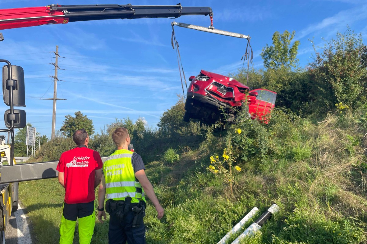 Muhen AG - Auf der A1 bei der Autobahnausfahrt verunfallt