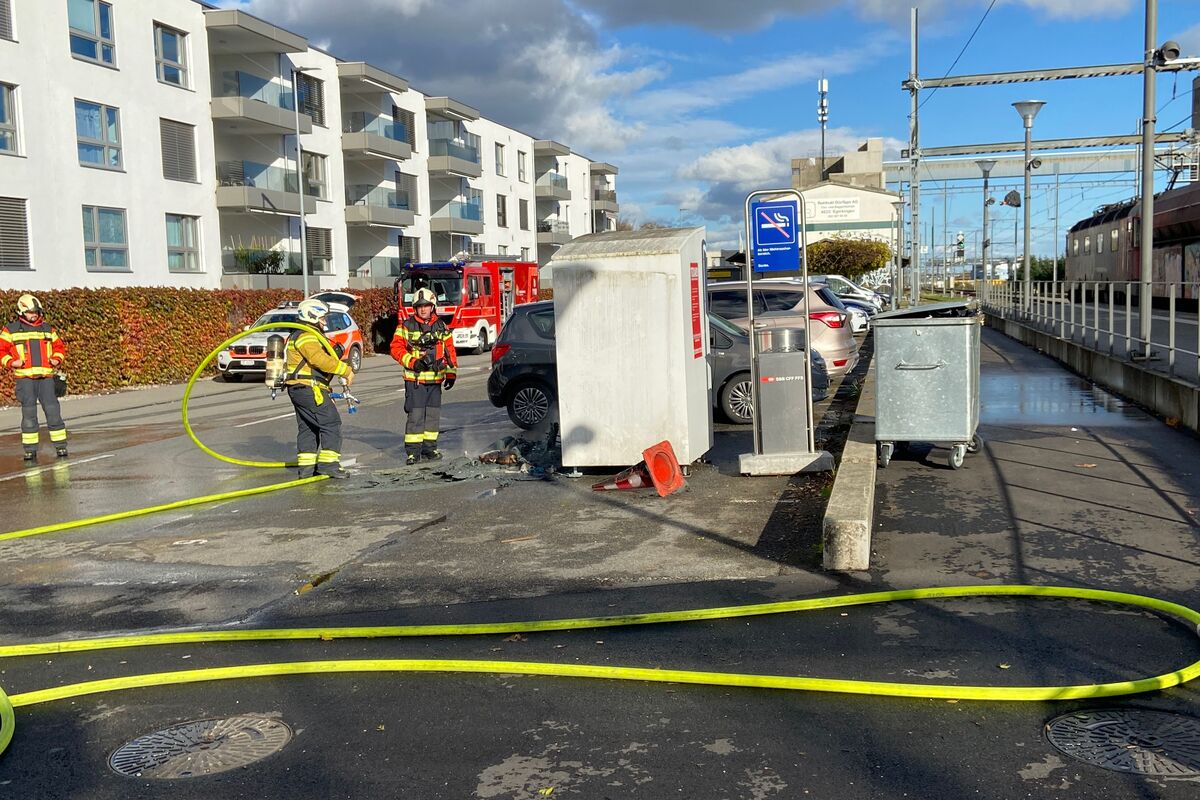 Egerkingen SO - Toitoi-Häuschen nach Brand zerstört