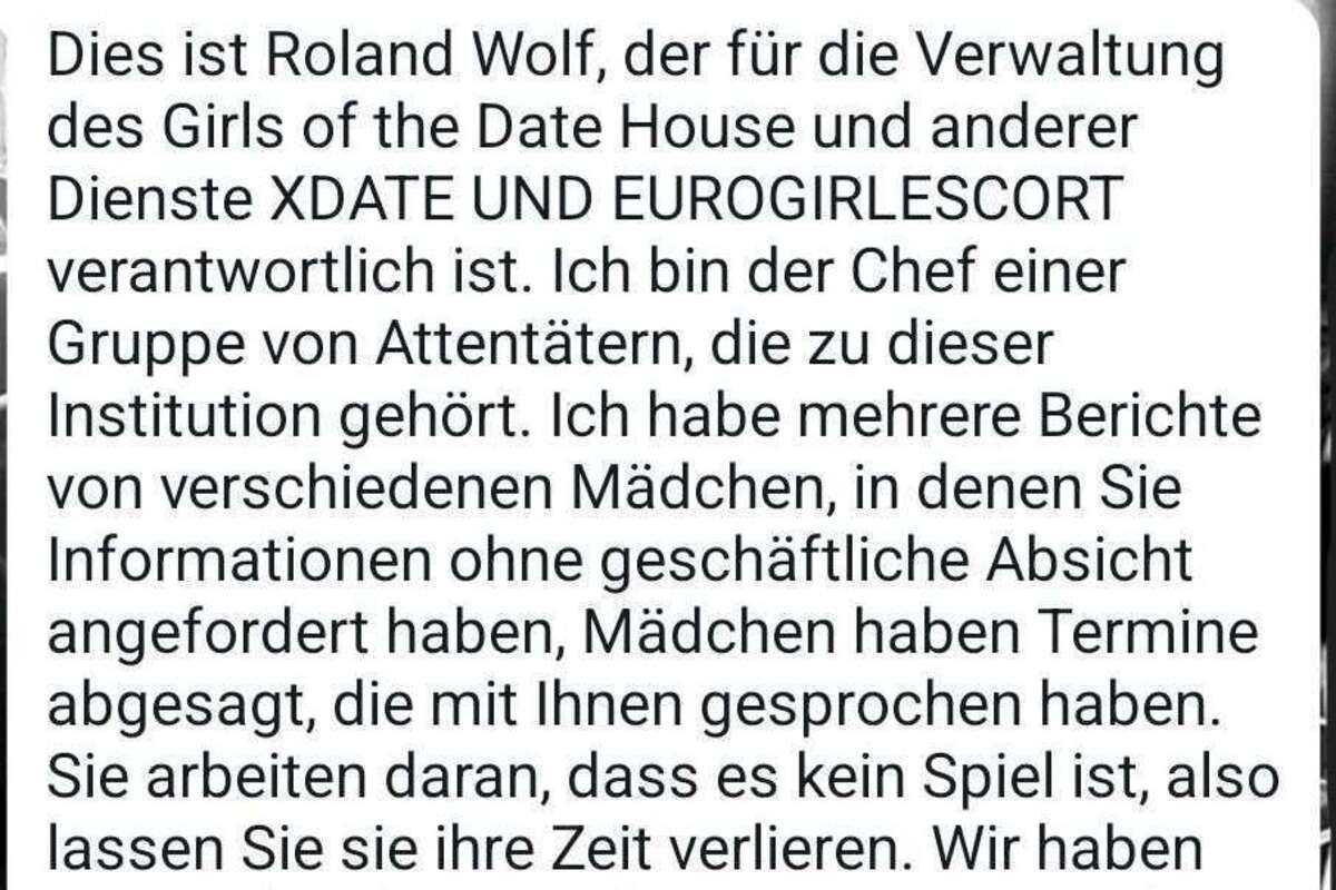 Todesdrohung nach Anklicken eines Links