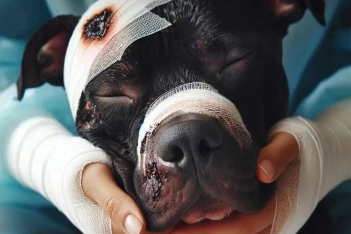 Palermo IT - Pitbull vom eigenen Besitzer angezündet