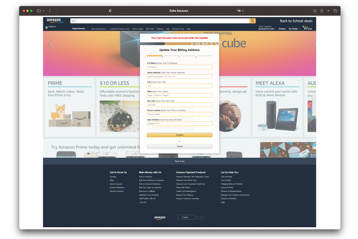 Gefährliche Fake-Mail vermeintlich von Amazon