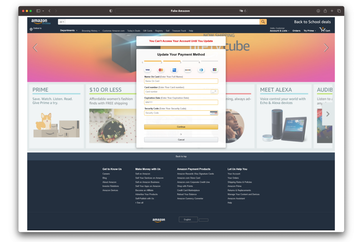 Gefährliche Fake-Mail vermeintlich von Amazon