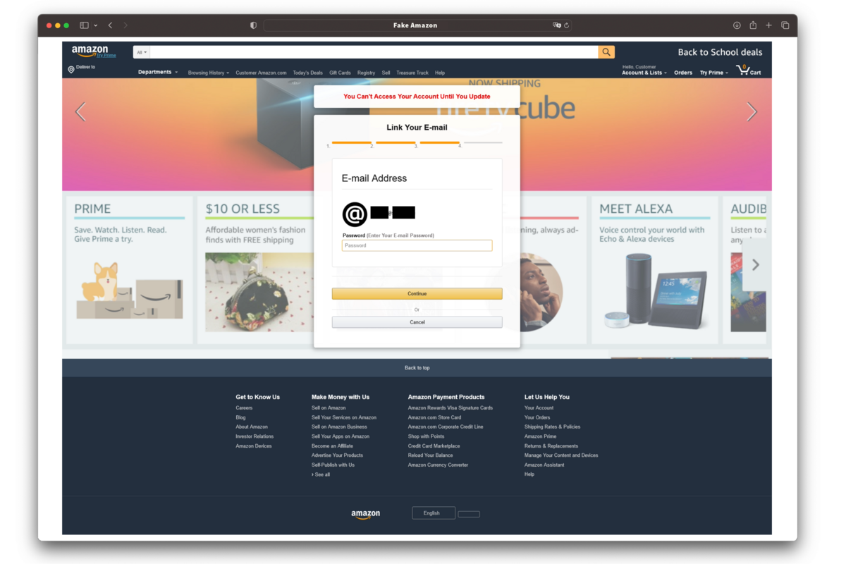 Gefährliche Fake-Mail vermeintlich von Amazon