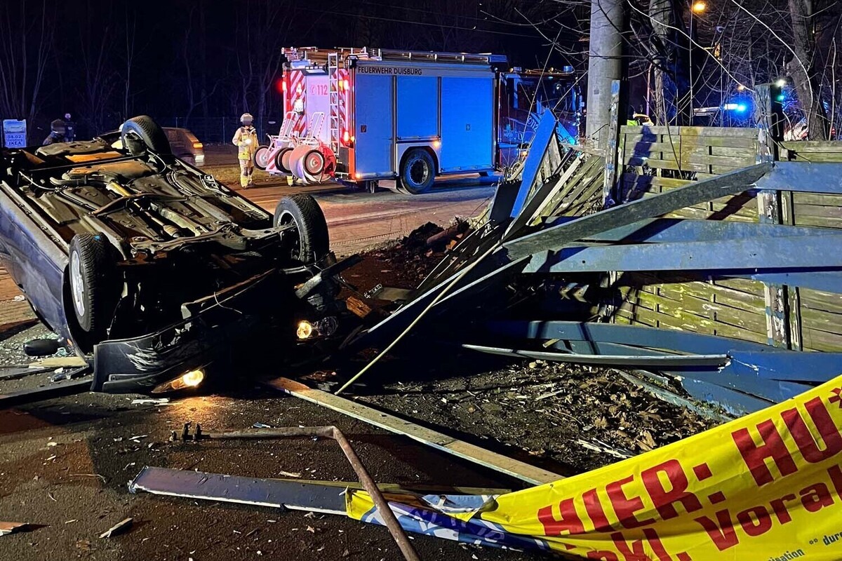 Duisburg NW - Ins Schleudern geraten und überschlagen
