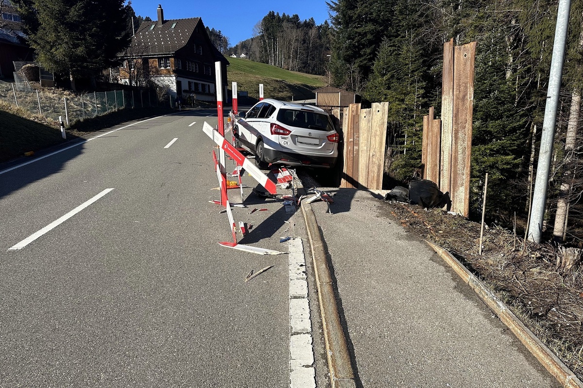 Schachen bei Reute/Wolfhalden AR - Sachschaden nach zwei Unfällen