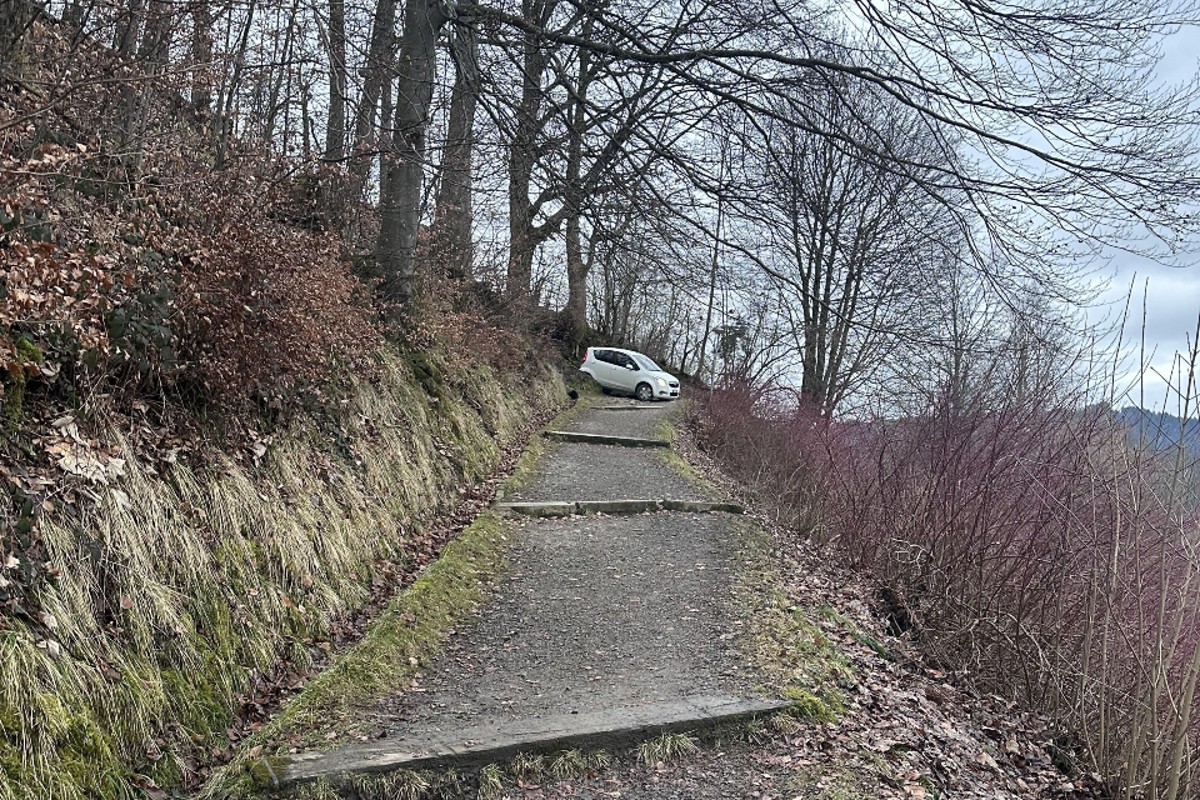 Auf Abwegen in Einsiedeln SZ - Autofahrer in fahrunfähigem Zustand auf Fussweg gestoppt