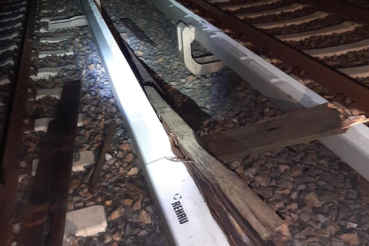 Berlin - Jugendliche werfen Holzbretter von einer Brücke