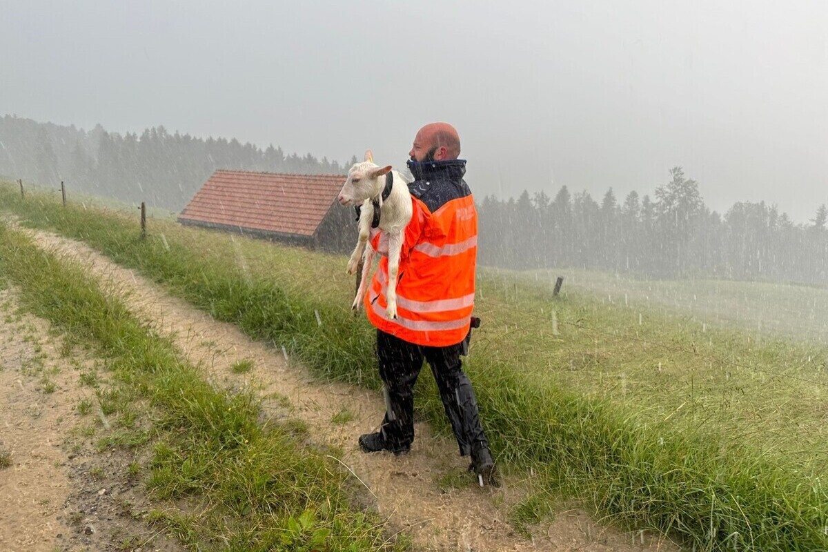 Hundwil AR - Bauernhaus von einem Bitz getroffen