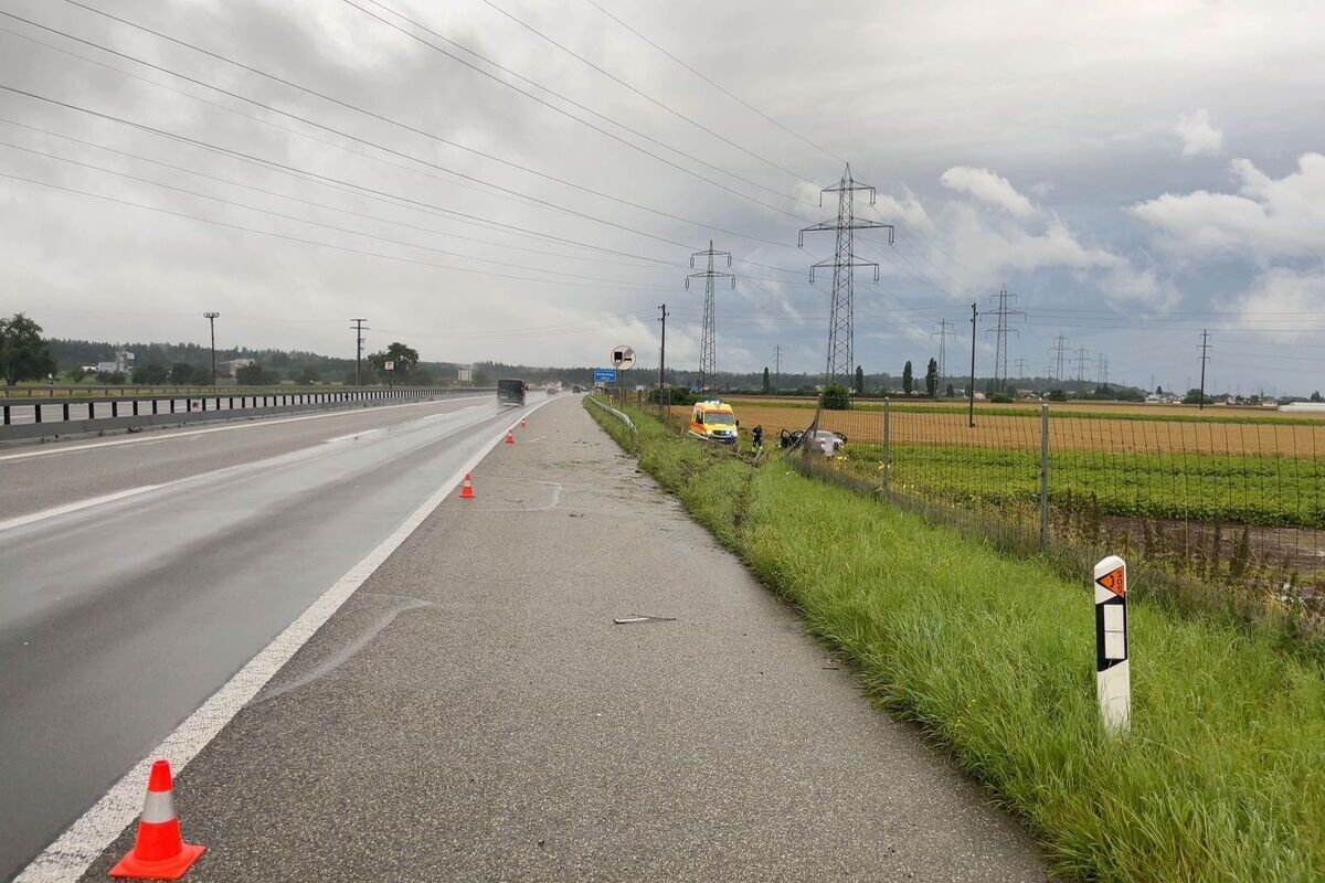 Niederbipp BE - Wildschutzzaun bei Unfall durchbrochen