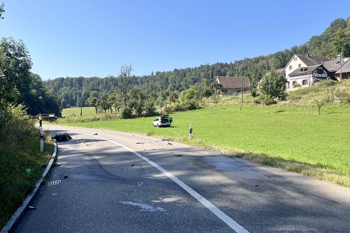 Unfall in Lohn SH - Motorradlenker auf die Gegenfahrbahn geraten