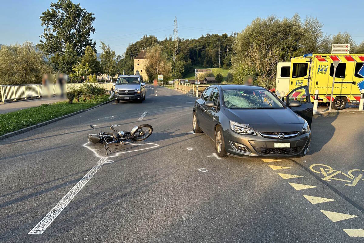 Uznach SG - Unfall nach Überholmanöver
