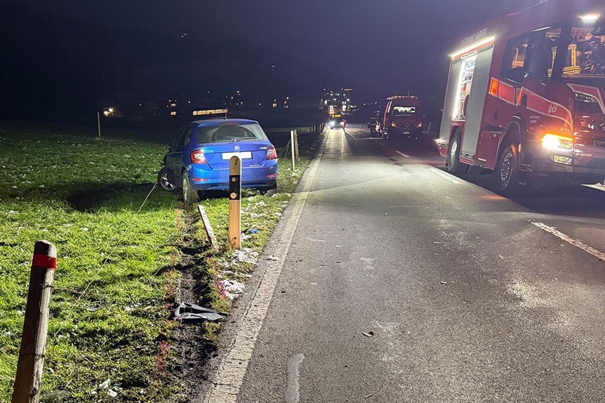 Unfall in Kerns OW - Auf die Gegenfahrbahn geraten