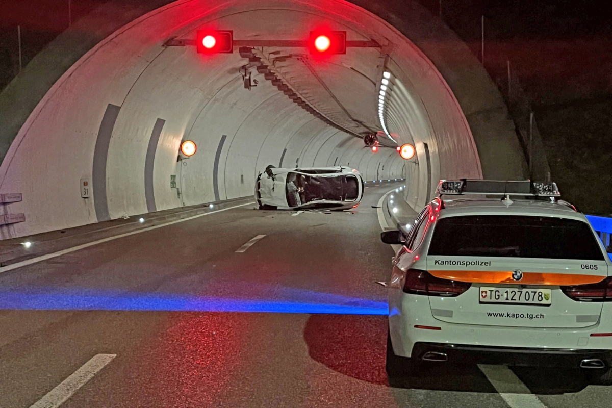 Kreuzlingen TG – Girsbergtunnel nach Unfall gesperrt