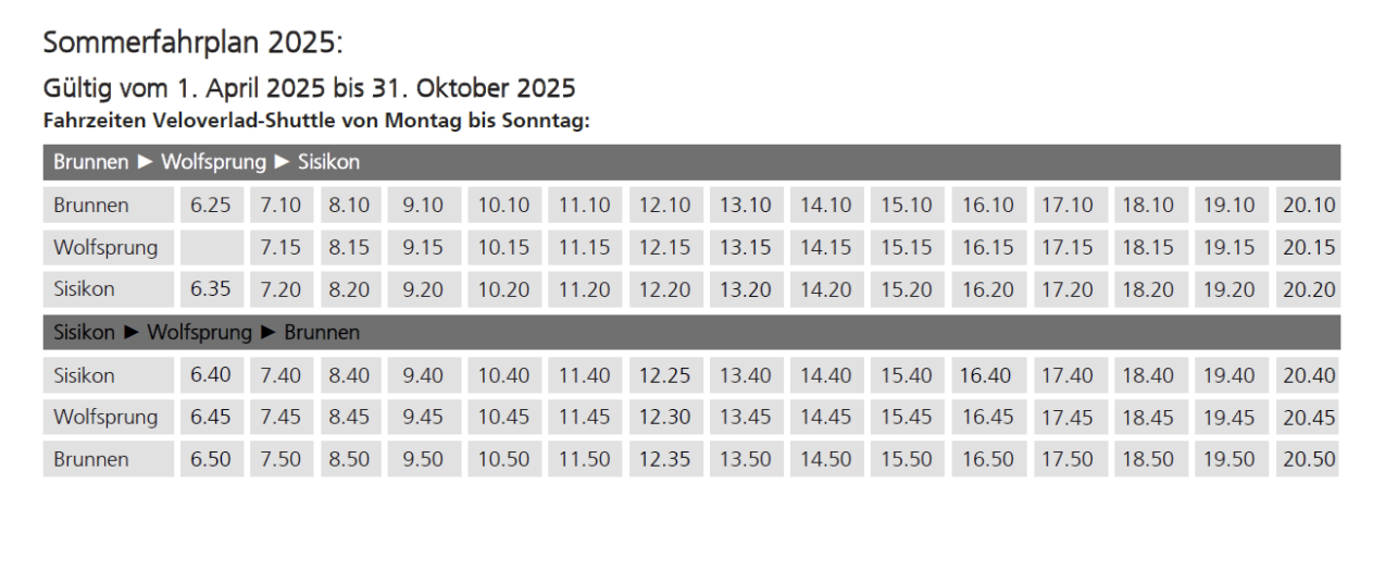 A4 Axenstrasse – Neuer Fahrplan ab 1. April 2025