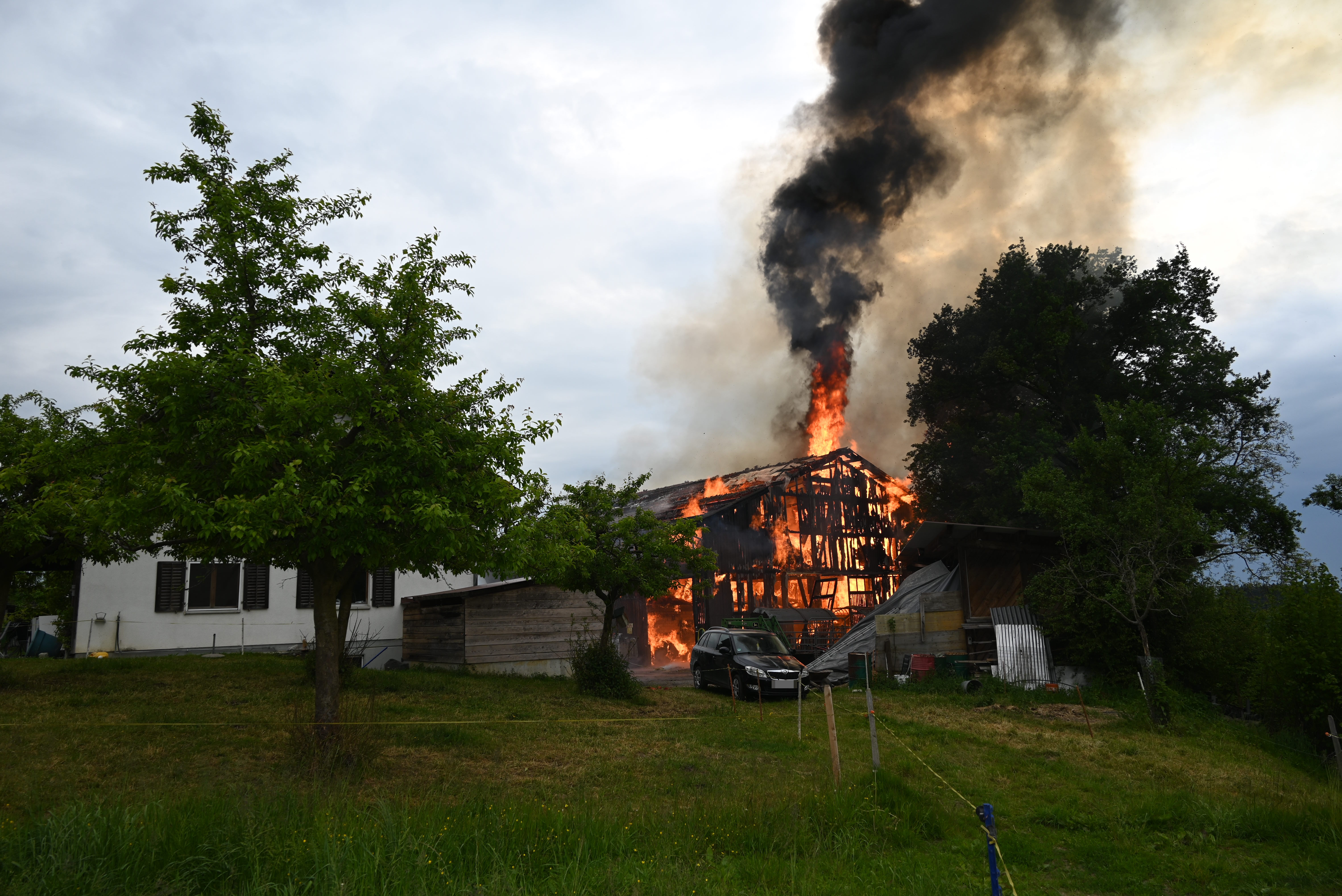 Waldkirch SG – Scheune in Vollbrand