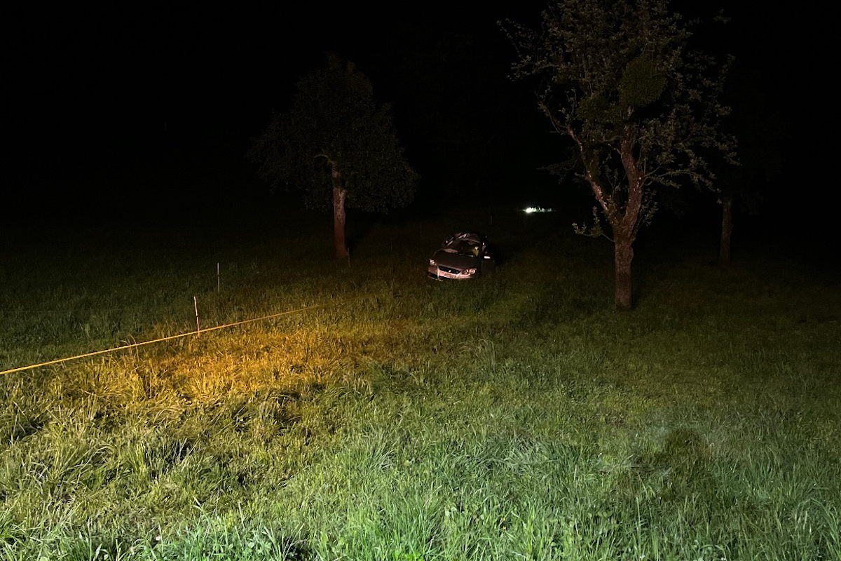 Kienberg SO – Vier Personen bei Selbstunfall mit Auto verletzt