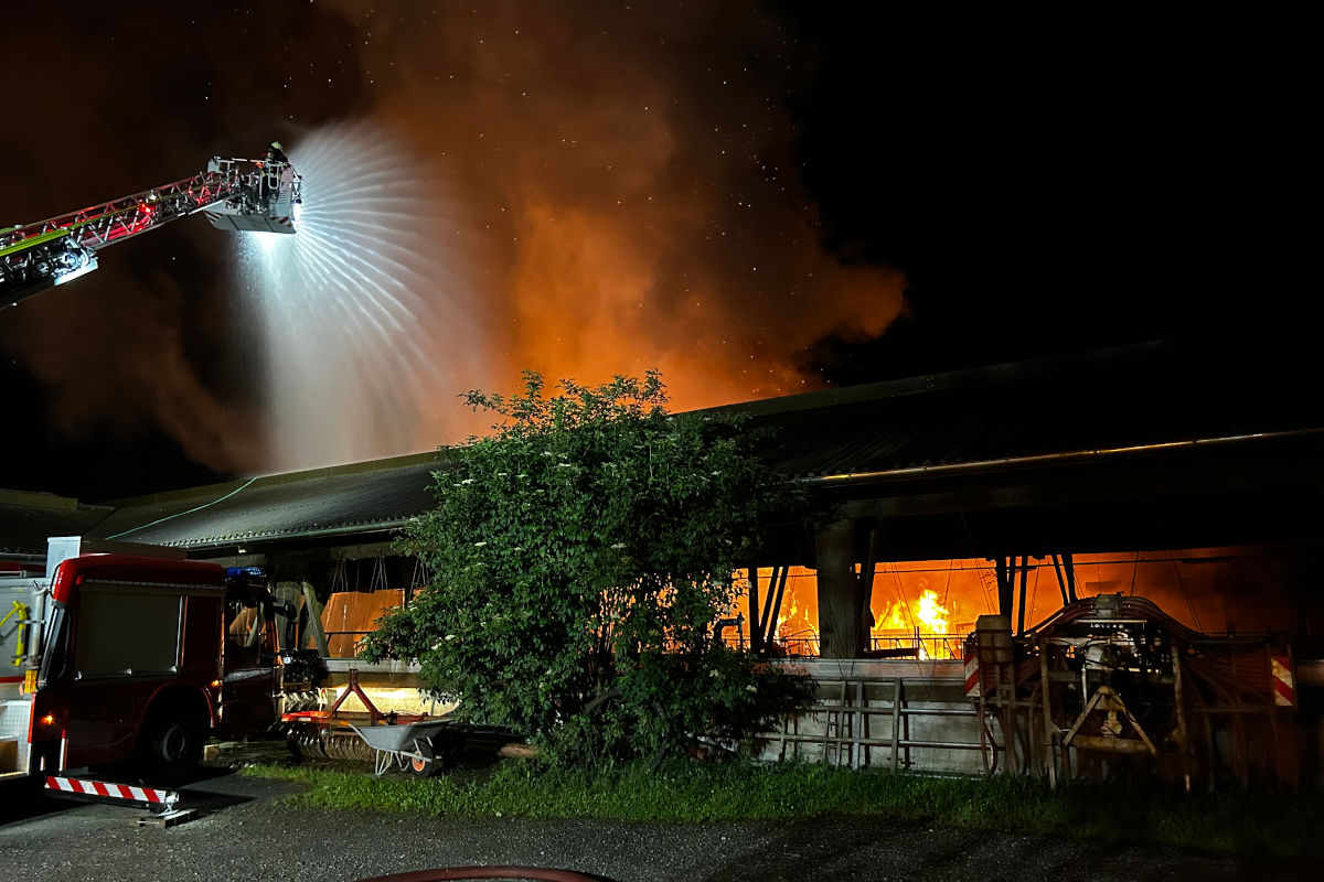 Brand in Gränichen AG – Lagerhallen ein Raub der Flammen