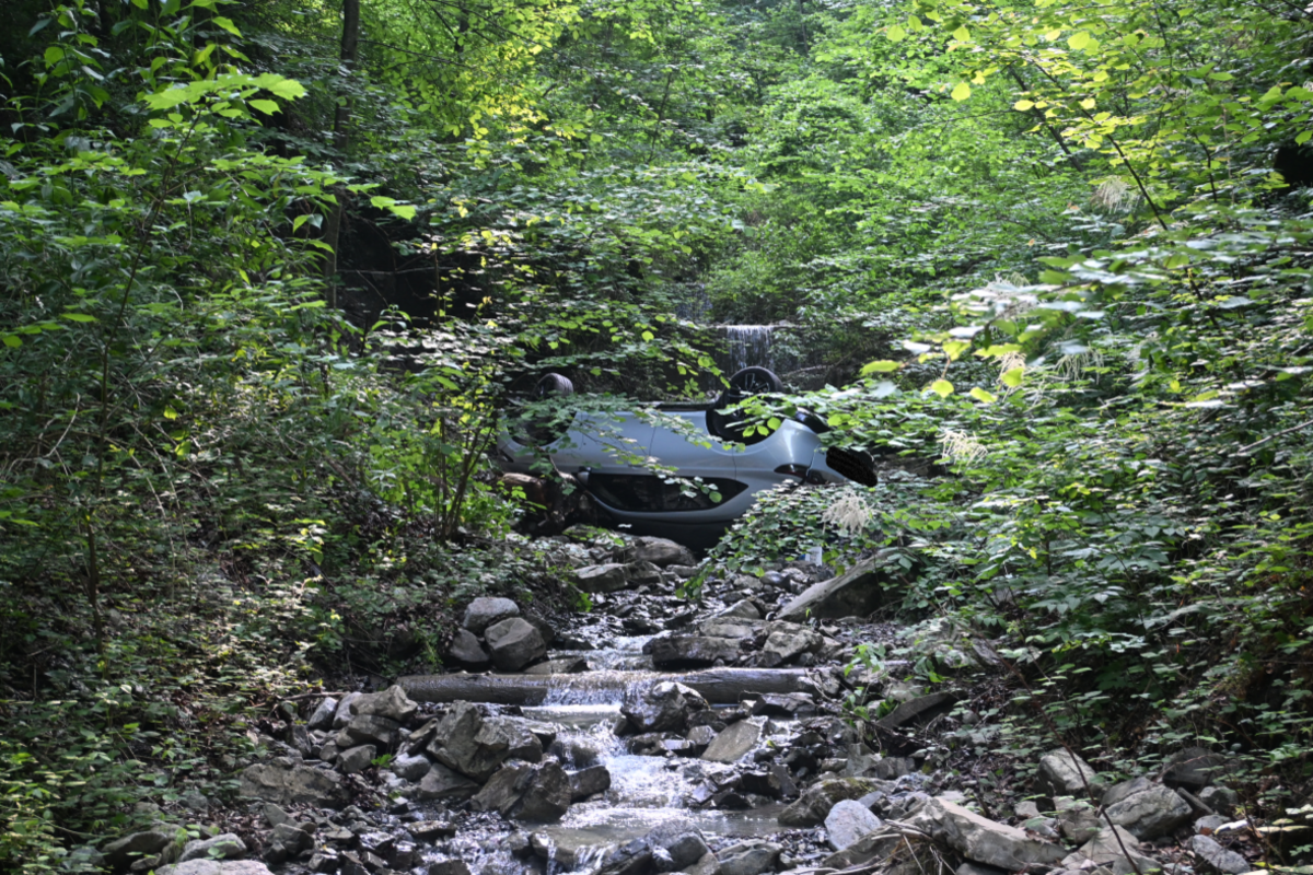 Nendeln FL – Auto überschlägt sich bei Unfall und landet im Bach