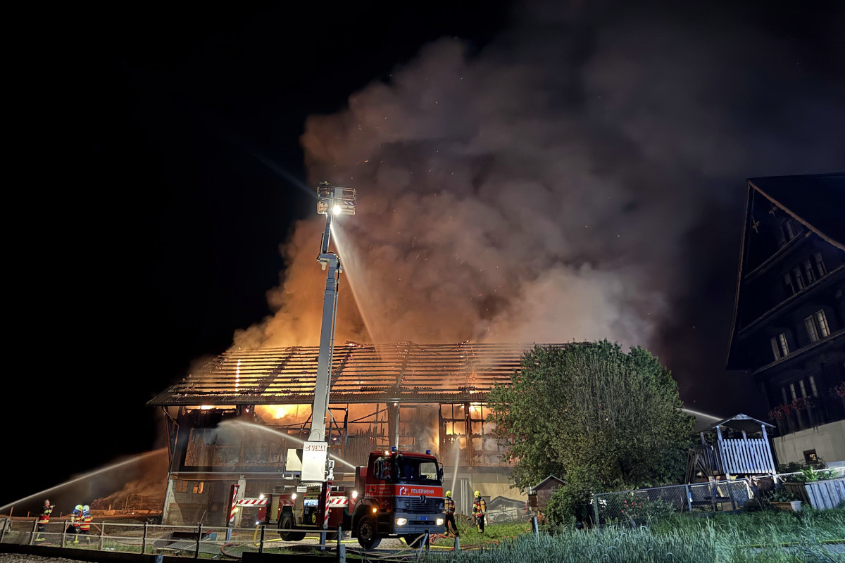 Brand in Tuggen SZ – Stall durch Feuer zerstört