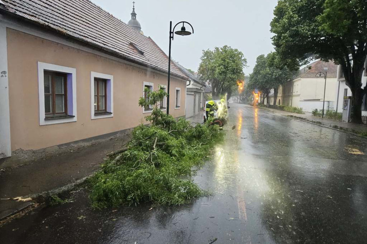 Biedermannsdorf NÖ  – 12 Feuerwehreinsätze wegen Unwetter