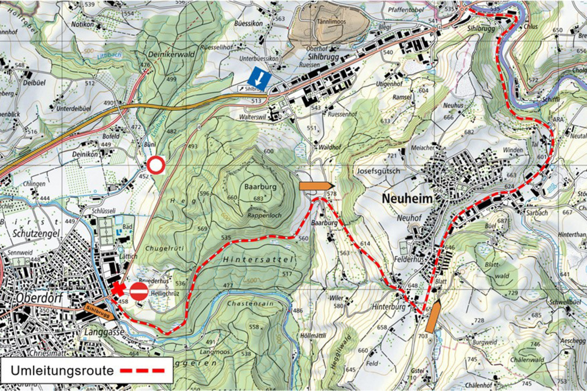 Sperrung in Baar ZG wegen Belagsarbeiten