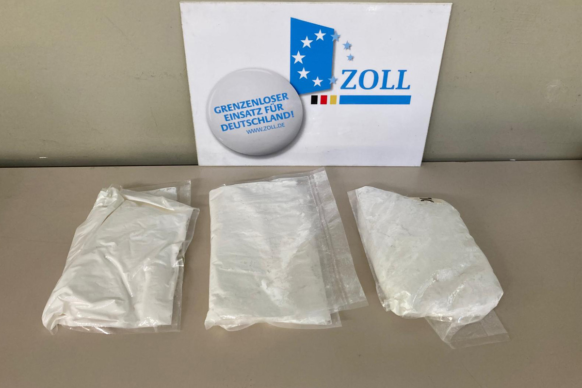 A3 Bogen BY – Zoll sichert über drei Kilogramm Drogen