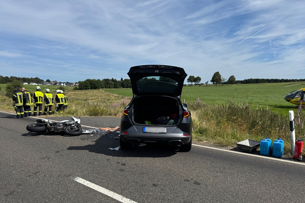 Höhn RP – Motorradfahrer stirbt nach Unfall mit Pkw