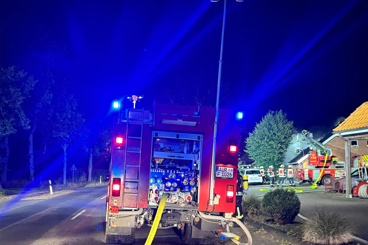 Aurich NI – Brand von Wohnhaus