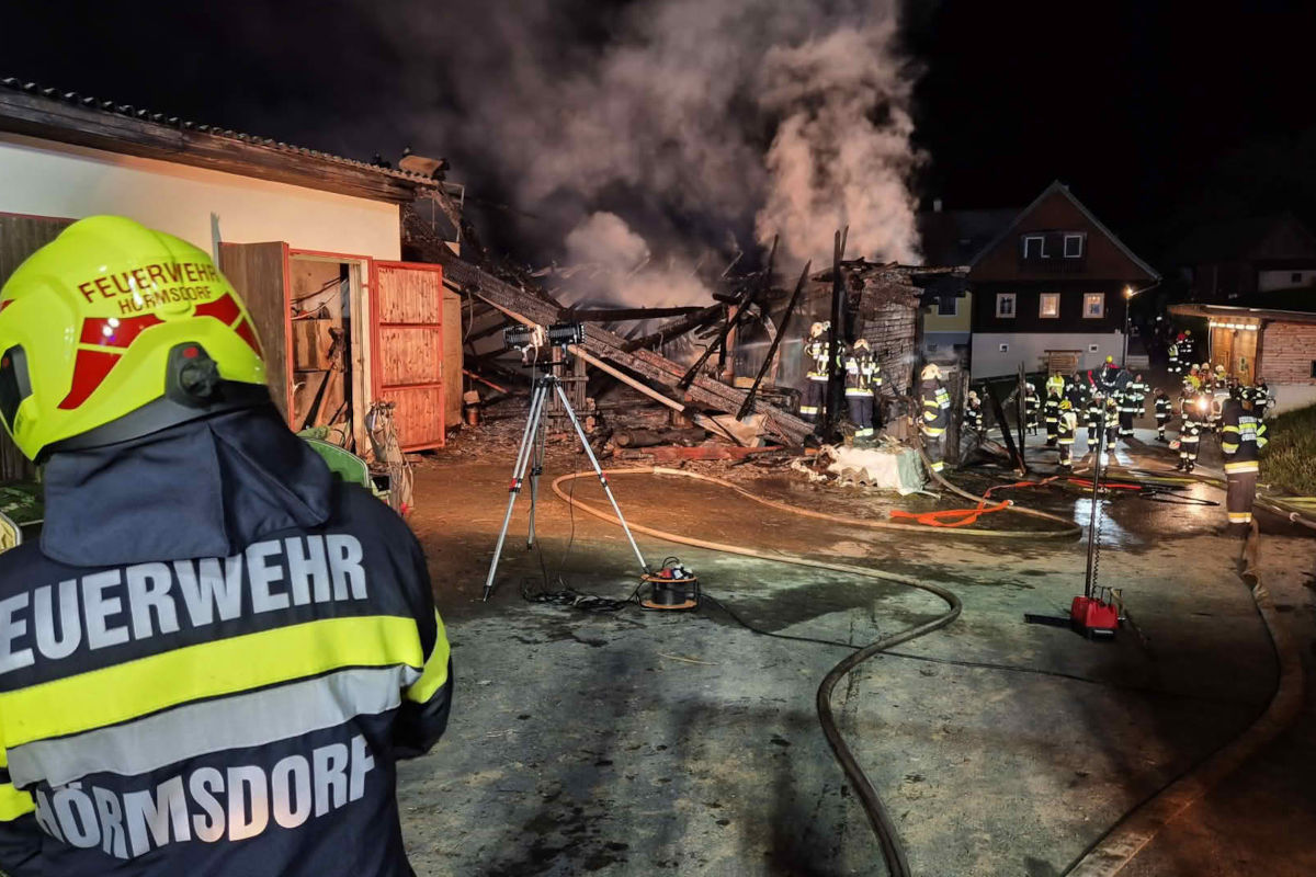 Eibiswald ST –  30 Tiere verendet bei Brand eines Wirtschaftsgebäudes