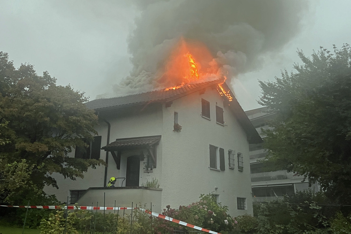 Stadt Luzern – Dachbrand nach Blitzeinschlag