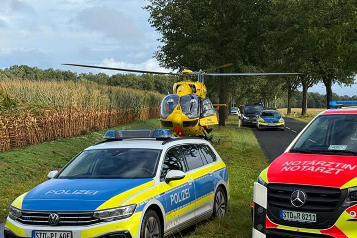Stade NI – 25-Jähriger bei Unfall eingeklemmt und schwer verletzt
