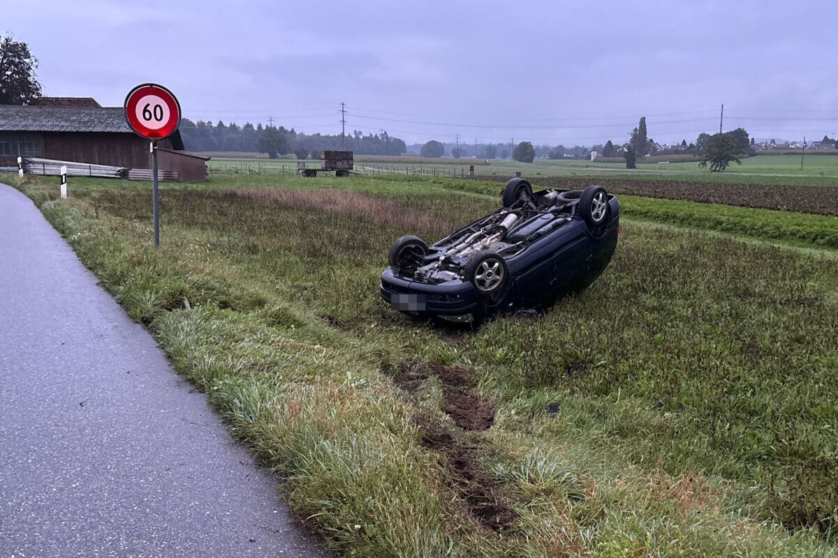 Wolfwil SO – Auto überschlägt sich bei Unfall