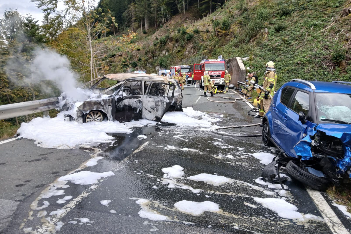 Thiersee T – Vier Verletzte bei schwerem Unfall