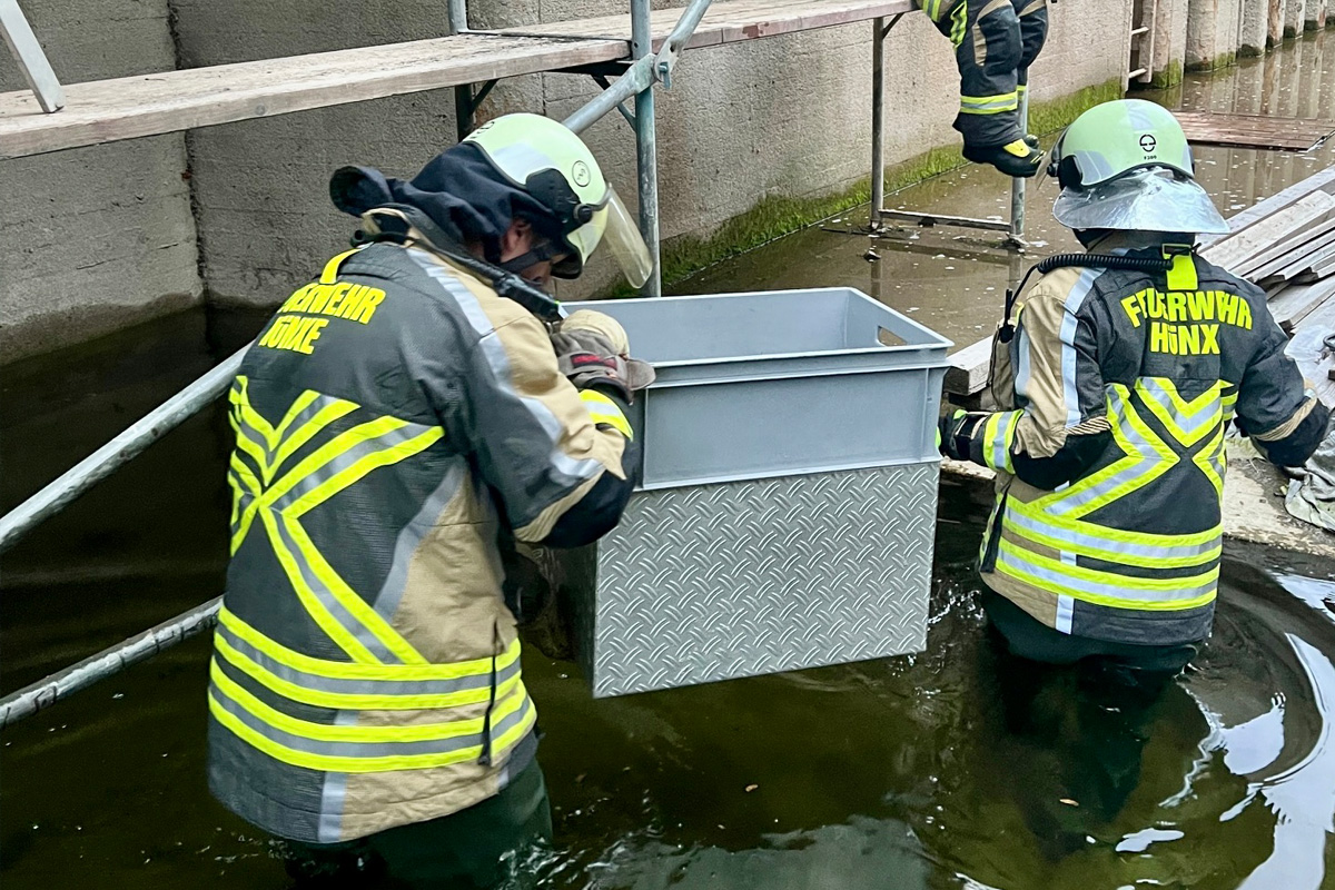 Hünxe NW – Feuerwehr rettet Katze aus Schleuse
