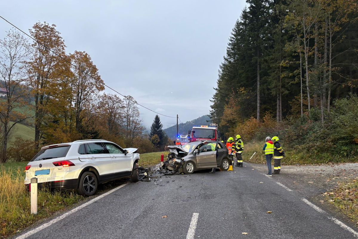 Sankt Barbara im Mürztal ST – Unfall nach Überholmanöver