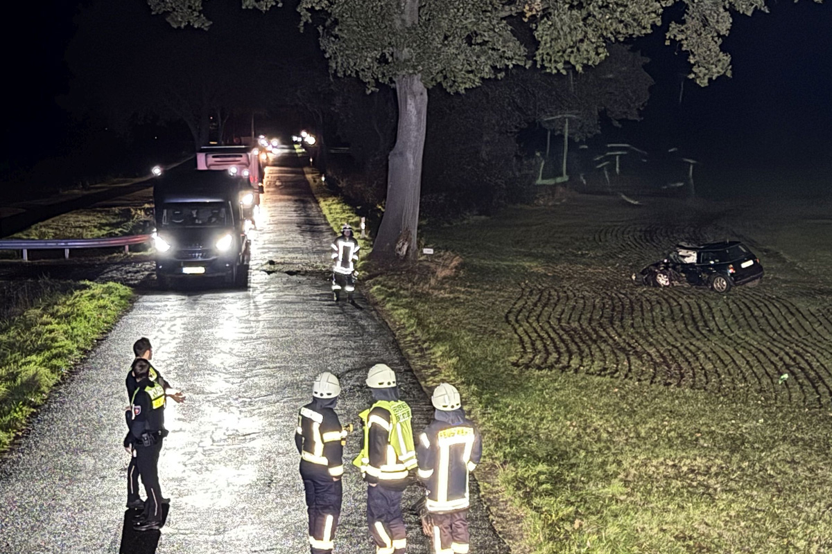Revenahe NI – Autofahrer prallt gegen Baum und wird eingeklemmt