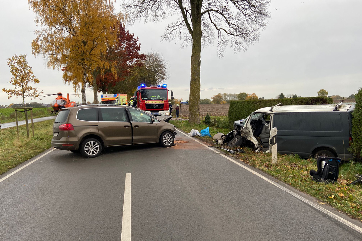 Horneburg NI – Vier Verletzte bei Unfall auf Gegenfahrbahn