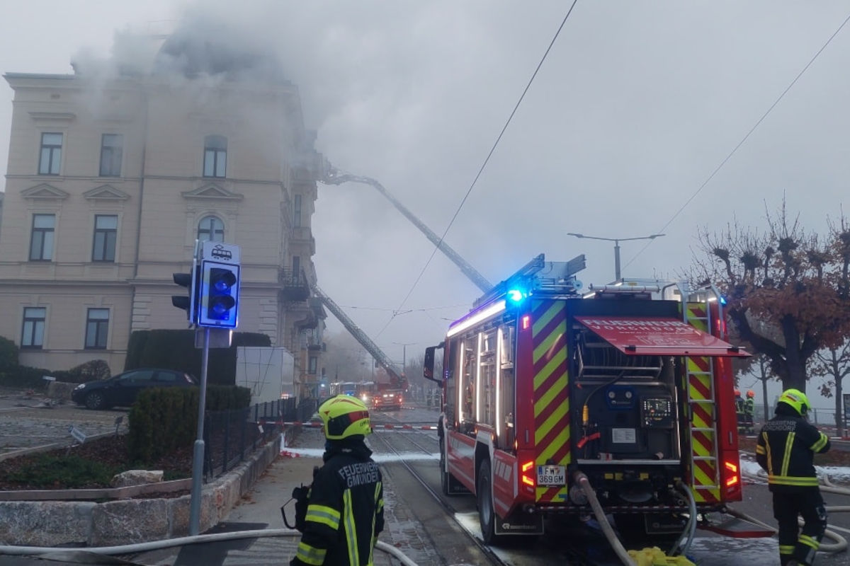 Gmunden OÖ – Wohnhaus in Brand