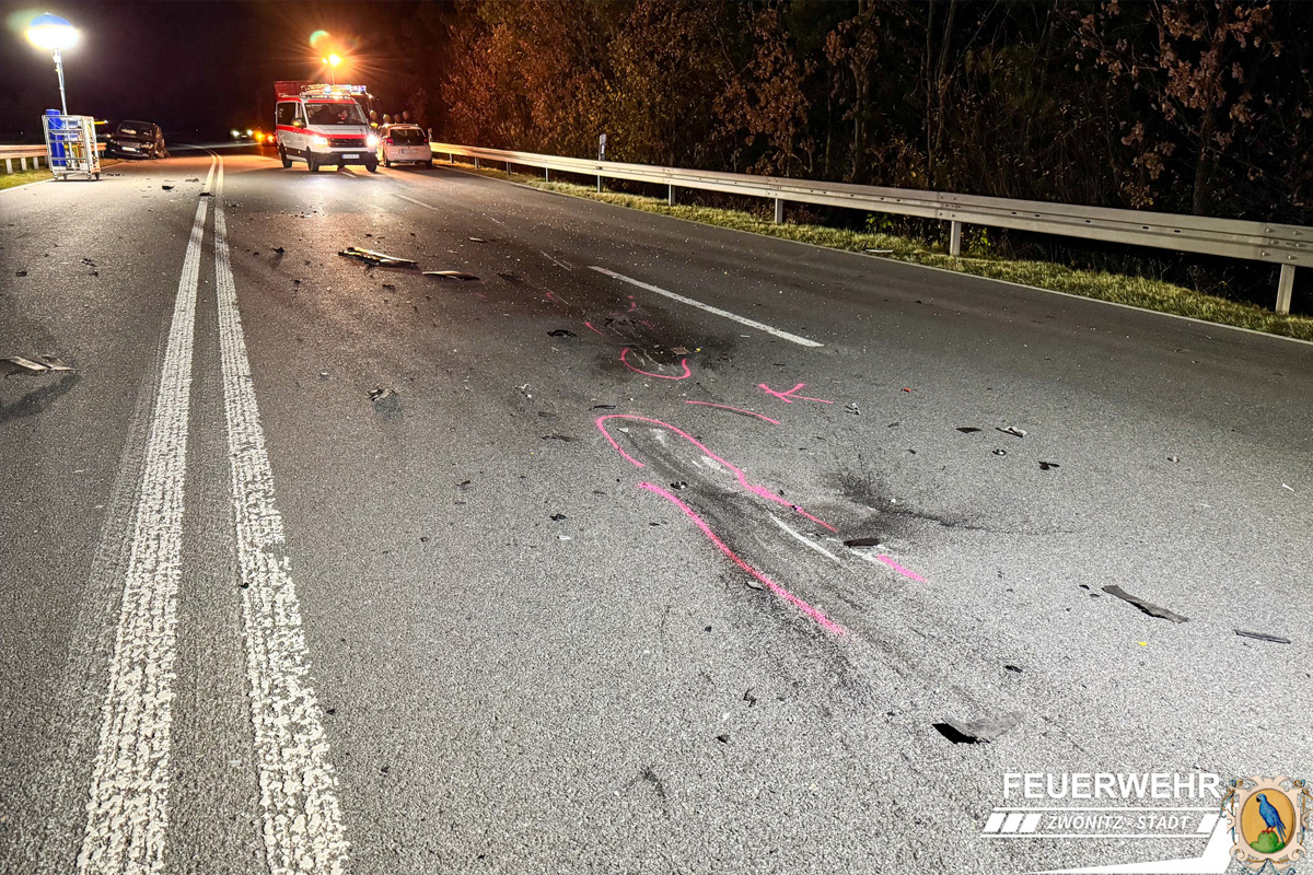 Zwönitz SN – Massencrash nach verbotenem Überholmanöver