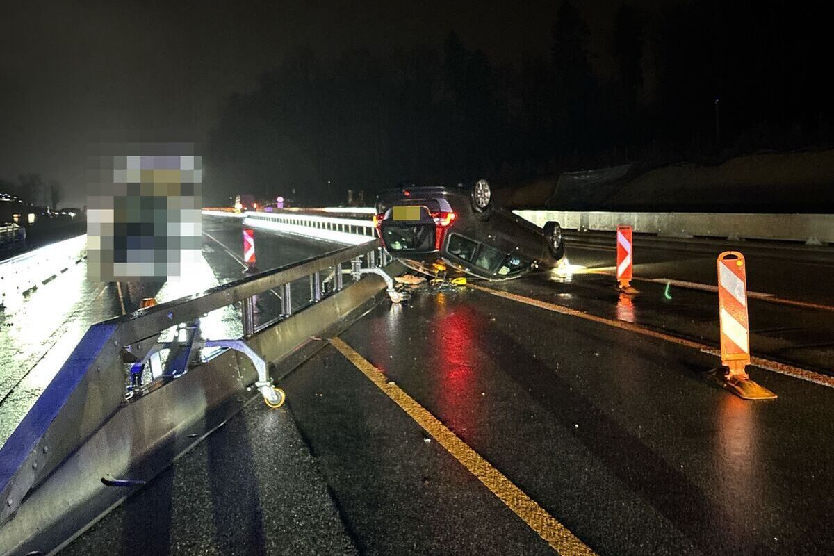 A1 Deitingen SO – Auto überschlägt sich bei Unfall