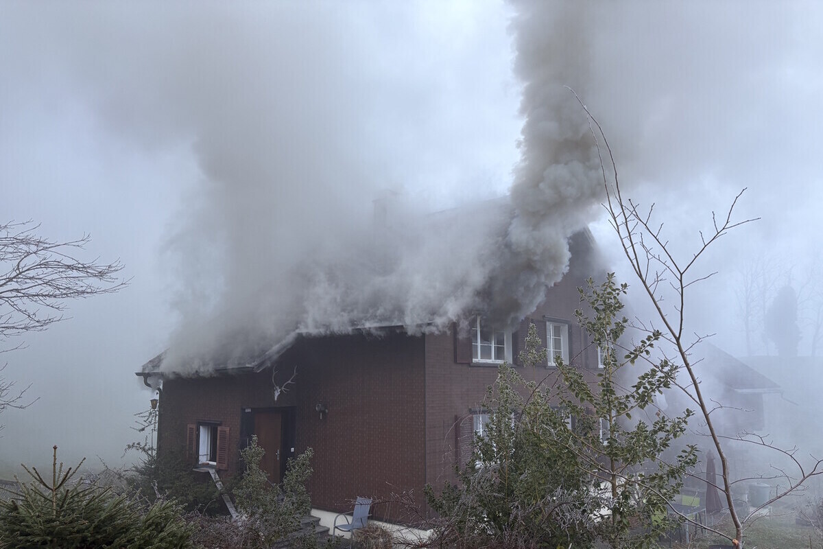 Gams SG – Einfamilienhaus in Brand