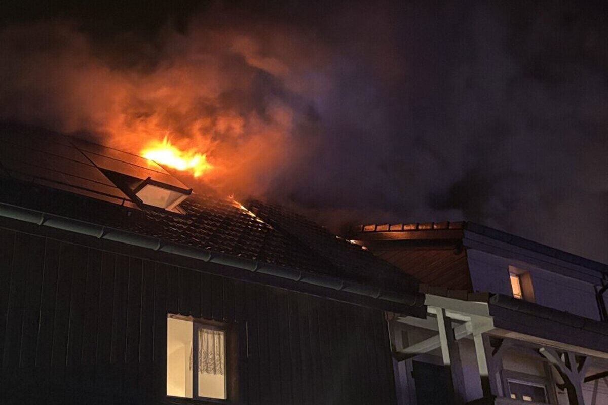 Dachstock in Vollbrand