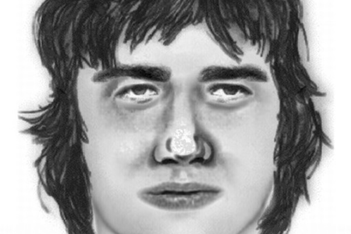 Phantombild des gesuchten Zeugen mit Haaren