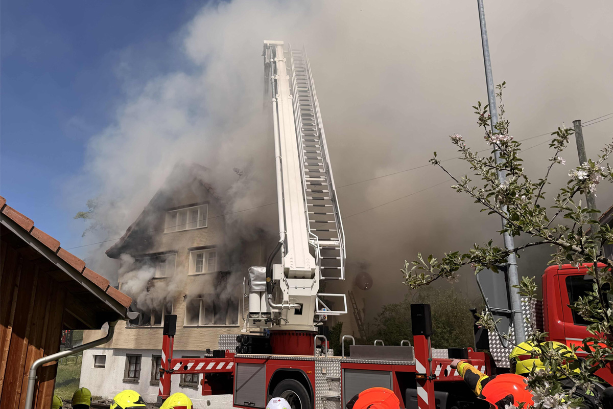 Walzenhausen AR – Haus nach Brand unbewohnbar
