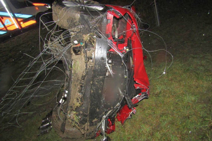 Unfallfahrzeug auf der A3 bei Bilten