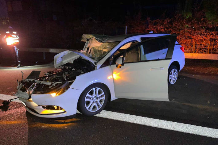 Autodieb auf der Flucht vor Polizei auf der A12 bei Niederwangen verunfallt