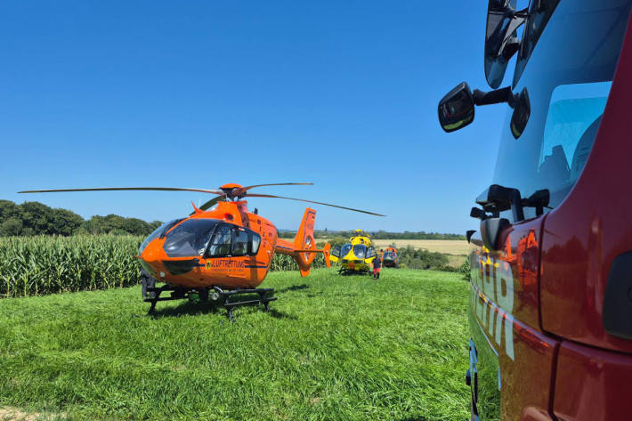 Drei Rettungshelikopter waren im Einsatz.