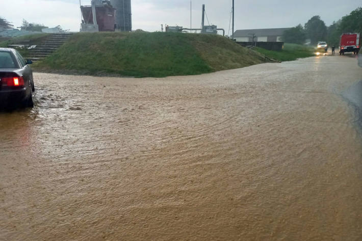 In Ludweis kam es zu überschwemmten Straßen und Kellern.
