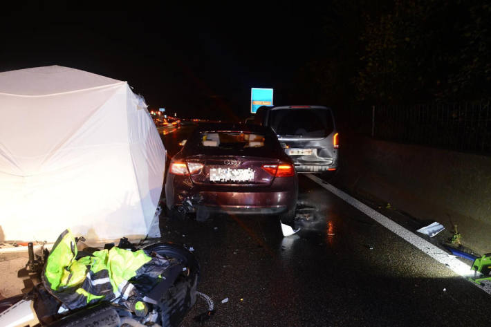 Unfallörtlichkeit auf der A2 bei Pratteln